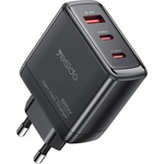 YESIDO Зарядно за стена - Yesido Wall Charger (YC144) - 2× Type-C + USB-A, GaN, 65W, Fast Charge - Черно