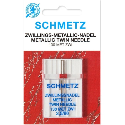 Schmetz Dvojjehla vyšívací 130 MET ZWI NE 2,5 SCS 80 EMBROIDERY
