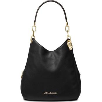 Michael Kors kožená kabelka Lillie chain shoulder bag black gold