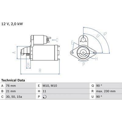 BOSCH 0 986 022 880 Startér (0986022880)