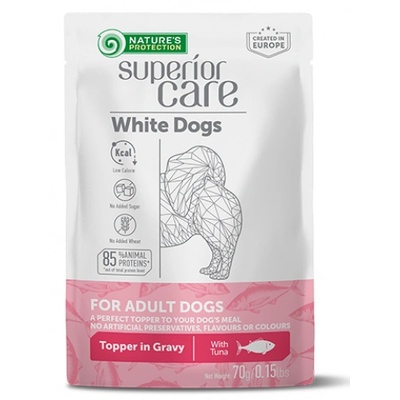 AKVATERA Nature's Protection White Dogs Digestive Care Adult with Tuna, пауч за пораснали кучета с бяла козина с риба тон - с грижа за храносмилателната система, Литва - 70 гр