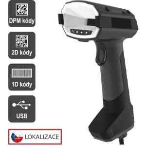 VIRTUOS EHE0014 CCD 2D DPM индустриален четец HT-880DPM, USB, тъмносив (EHE0014)