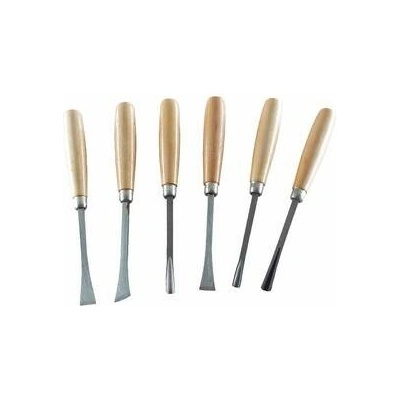 Dláta řezbářská s dřevěnou rukojetí, sada 6ks, délka dlát 165mm
