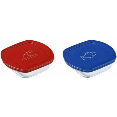 Pyrex 913S570/7646 Sada dóz čtverec 2 ks