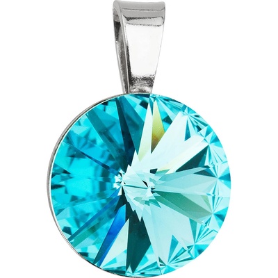 Pavona Stříbrný přívěsek s krystaly Swarovski modrý kulatý-rivoli 34112.3 light turquoise