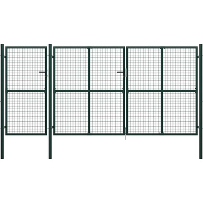 OMAXI Zahradní brána ocelová 400 x 150 cm zelená 735939