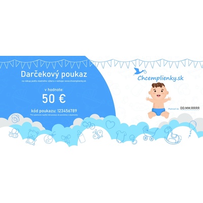 Elektronický darčekový poukaz v hodnote 20 € Druh: Chlapec