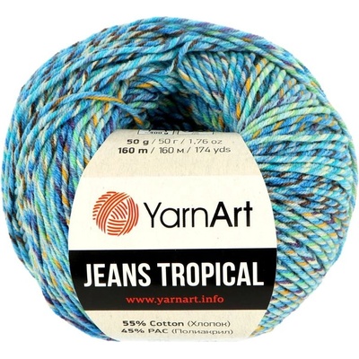 YarnArt Jeans Tropical 614 modro žltá