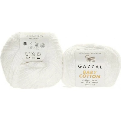 Příze Baby Cotton 3432 sněhově bílá