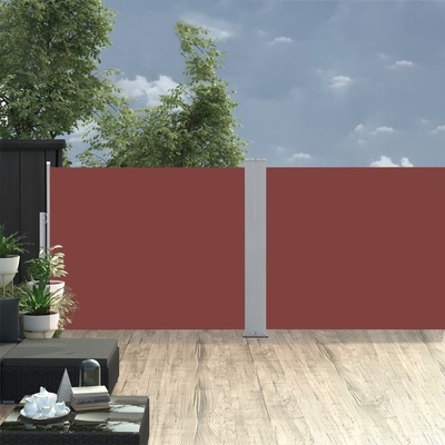 vidaXL Zatahovací boční markýza / zástěna hnědá 140 x 1000 cm