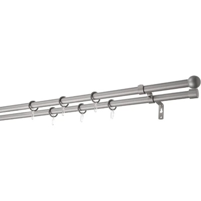 GARDINIA КОРНИЗ РАЗТЕГАЕМ ДВОЕН gardinia МИРА 160-300см СРЕБРО МАТ (32760)