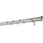 GARDINIA КОРНИЗ РАЗТЕГАЕМ ДВОЕН gardinia МИРА 160-300см СРЕБРО МАТ (32760)