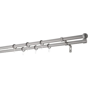GARDINIA КОРНИЗ РАЗТЕГАЕМ ДВОЕН gardinia МИРА 160-300см СРЕБРО МАТ (32760)