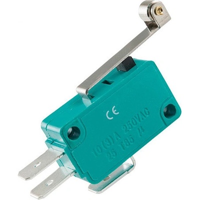 Mikrospínač 250V/10A ON-(ON) 1pol MSW03 s páčkou a kolieskom (28x16x10mm)