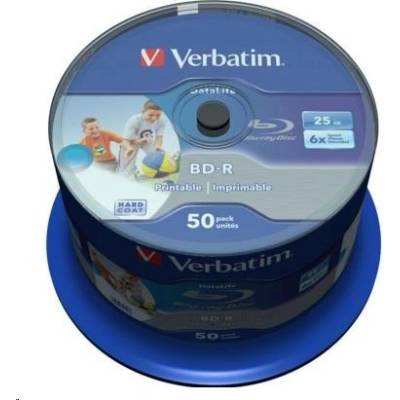 Verbatim BD-R SL Datalife (50-pack)Blu-Ray/Spindle/6x/25GB WHITE BLUE SURFACE (43838)