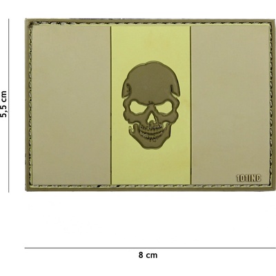 Gumová nášivka 101 Inc Skull vlajka Taliansko - desert