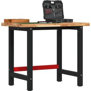 vidaXL Работна маса, 100x60x83 см, масивно дърво акация, правоъгълна (3309669)