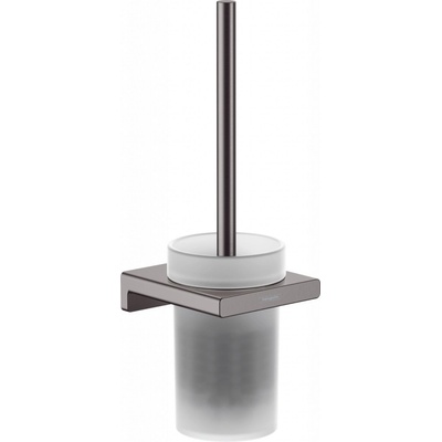 Hansgrohe AddStoris WC kefa nástenná matné sklo kefovaný čierny chróm 41752340