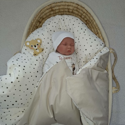 Pro útulný domov Péřová zavinovačka mušelín se zvířátky a béžová ecru bavlna