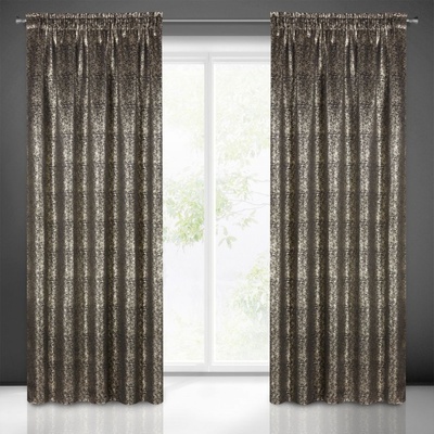 Čierno-zlatý zatemňujúci záves s riasiacou páskou