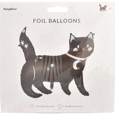 PartyDeco Fóliový balón Čierna mačka 96 x 95 cm