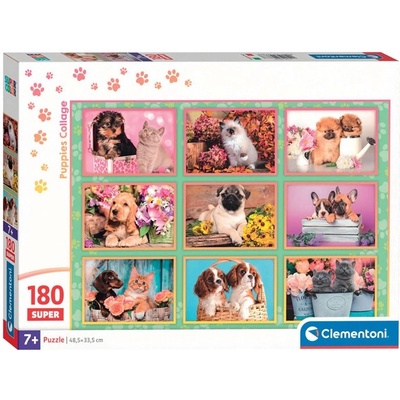 Clementoni Детски пъзел Clementoni от 180 части - Колаж с кученца (29788)