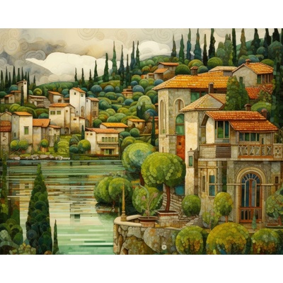 ZUTY Obrazy na stenu - Mesto pri vode 2 Rámovanie: bez rámu a bez vypnutia plátna, Rozmer: 40x50 cm