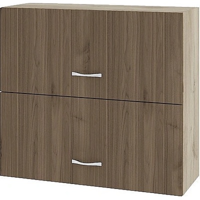 ИРИМ Горен шкаф с две хоризонтални врати Сити АРО-12 дъб сонома арвен / орех адмирал 80 см