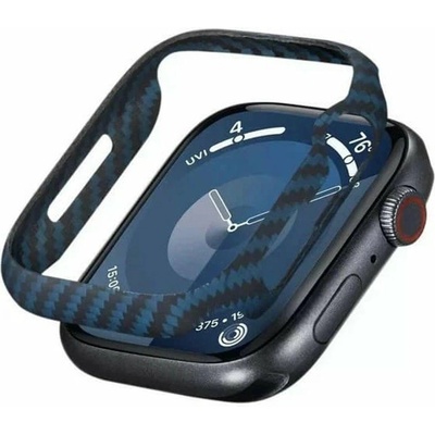 PITAKA Карбонов Калъф за Apple Watch 45mm, Pitaka Air Blue/Black Case, Син (KW2301A)