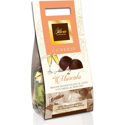 Oliva Cuneesi al Moscato pralinky z mliečnej čokolády s krémom z vína Moscato 162 g