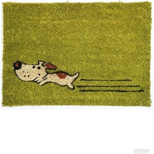 Bo Ma Trading Rohožka barevná zelený pes hnědá Zelená 40 x 60 cm
