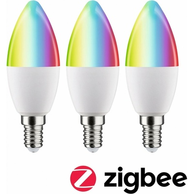 Paulmann Standard 230V Smart Home Zigbee 3.0 LED svíčka E14 3x5W RGBW+ stmívatelné mat