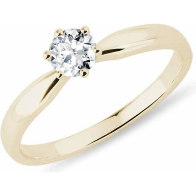 KLENOTA Prsten s laboratorním diamantem ve žlutém zlatě R0191753