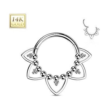 Šperky4U zlatý piercing segment kruh ZL01230-WG