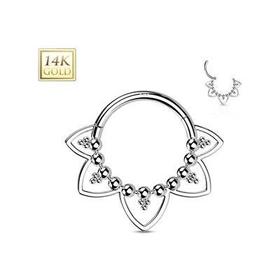 Šperky4U zlatý piercing segment kruh ZL01230-WG