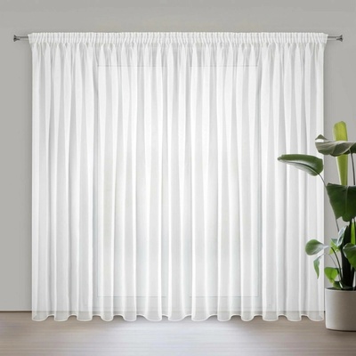 EUROFIRANY ZÁCLONA NA PÁSCE LUCY 400X250 CM BÍLÁ