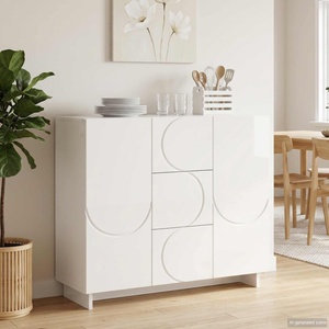 vidaXL Служебен шкаф Бял гланц 85.5 x 31 x 75 см Инженерна дървесина (8011553)