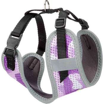 Ferplast - Nikita Fashion XS - Нагръдник за кучета с подплата и отразяващи шевове, вратна обиколка 19-28 см и гръдна 28-40 см. виолетов камуфлаж