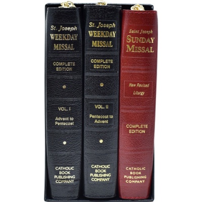 Saint Joseph Weekday & Sunday Missal Gift Set Catholic Book Publishing CoBonded Leather