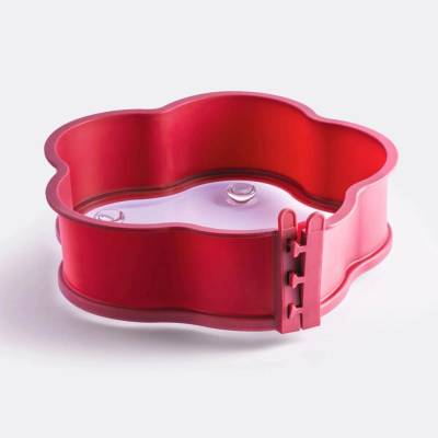 Coox Spring Flower forma 26 cm se skleněnou základnou a nožičkami červená