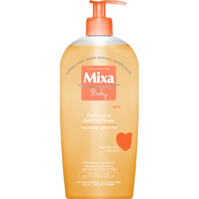 Mixa Baby pěnivý olej do sprchy i do koupele Foaming Oil 400 ml – Zboží Mobilmania