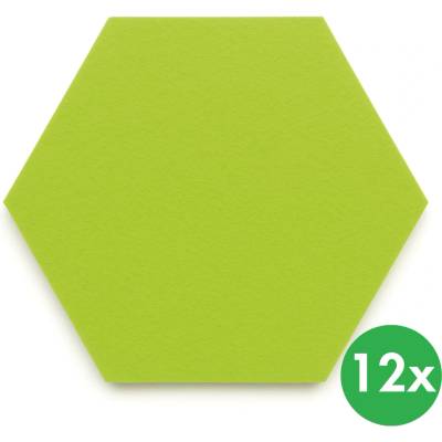 B2B Partner Akustický panel, samolepící, šestiúhelník, 30x26 cm, 12 ks, zelená