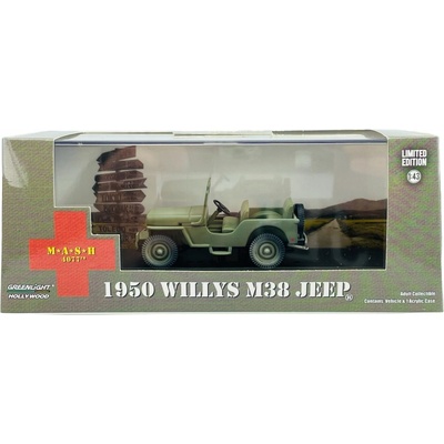 Greenlight Jeep Willys M38 Open 1950 M-a-s-h Vojenská Zelená 1:43