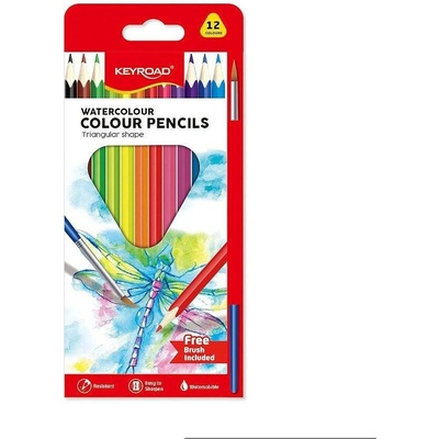 Keyroad farbičky akvarel so štetcom 12 farieb KR971872