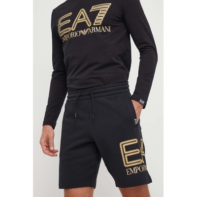 EA7 Emporio Armani Памучен къс панталон EA7 Emporio Armani в черно (3DPS76.PJSHZ.0208)