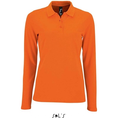 SOL'S Perfect LSL Women Dámske polo s dl. rukávom oranžová