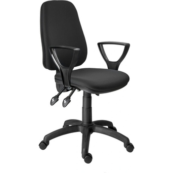 Antares Работен стол Antares 1140 ASYN BR25 до 140кг, дамаска, полипропиленова база, асинхронен механизъм, газов механизъм, коригиране на височината, черен (1140-ASYN-BR25-D2)