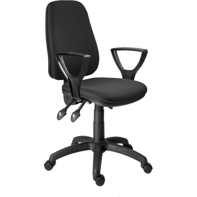 Antares Работен стол Antares 1140 ASYN BR25 до 140кг, дамаска, полипропиленова база, асинхронен механизъм, газов механизъм, коригиране на височината, черен (1140-ASYN-BR25-D2)