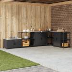 vidaXL Кухненска рафтова единица HATTEM Черно 90 x 50 x 92 см Стомана (874954)