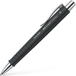 Faber-Castell Химикалка, 0, 7 мм, с бутон, черен корпус, FABER-CASTELL "Poly Ball", синя 241153 (241153)